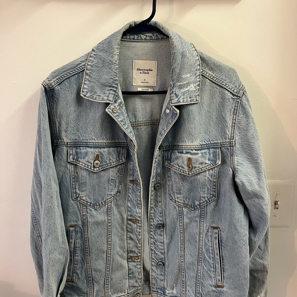 Abercrombie & Fitch Light Blue Denim Jacket - Oversized